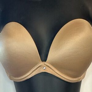 Victoria's Secret Strapless Molded Underwire Bandeau in Gold